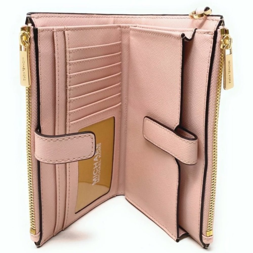 MICHAEL KORS LG Jet Set Double Zip Pink Wristlet - Picture 8 of 11